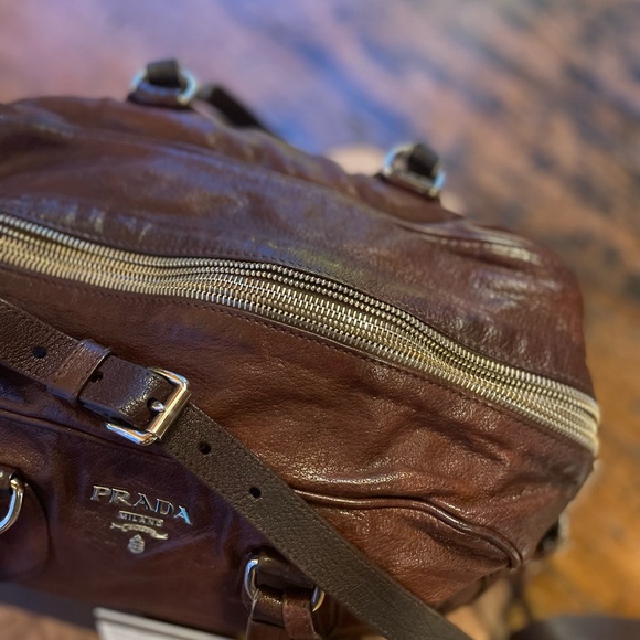 Prada Cocco Washed Leather Zipper Bauletto Bag BL0502 - Picture 7 of 11